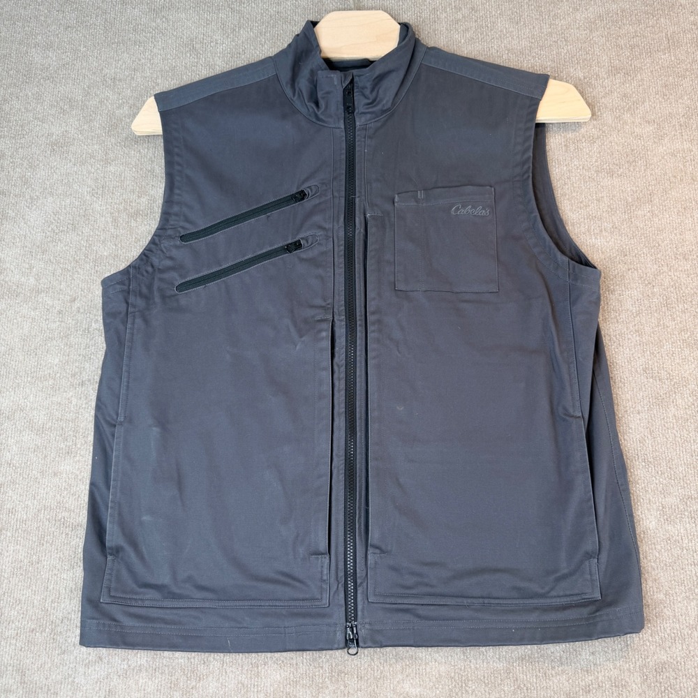 Cabela's Mens Gray Full Zip Tactical Utility Vest M68VT066 Size L Reg